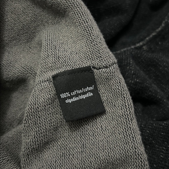 Calvin Klein Jeans Half Zip Raglan Sweater Charcoal Black Distressed Preppy - Picture 10 of 10